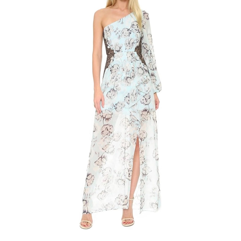 BCBG "SANDY" Light Blue Floral Lace Dress